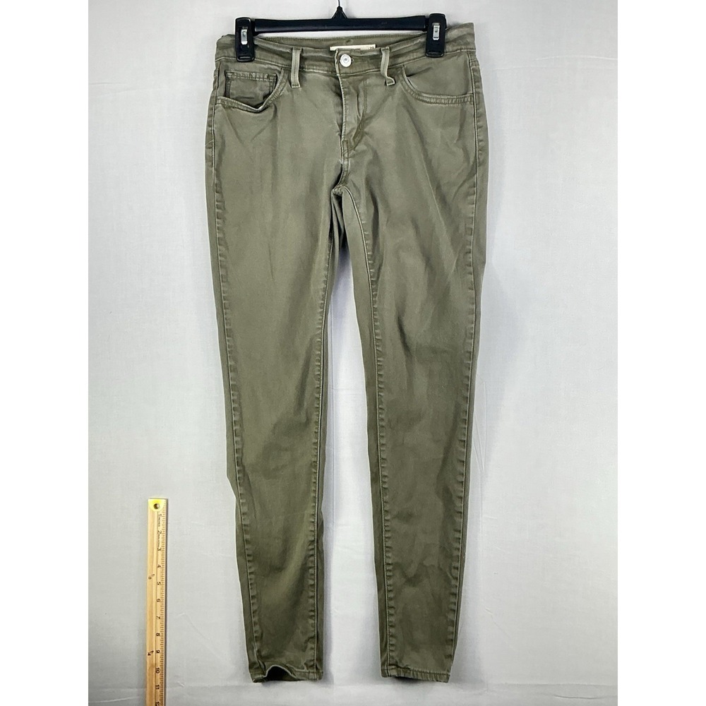 Levi's 710 Jeans Womens 29x30 Super Skinny Green Stretch Casual